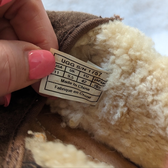 Ugg Bettey 1757 Brown Suede Shearling women’s 10 11 bootie Shoe Loafer - Picture 2 of 6